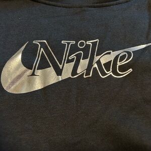 Nike Black Hoodie with Metallic Logo